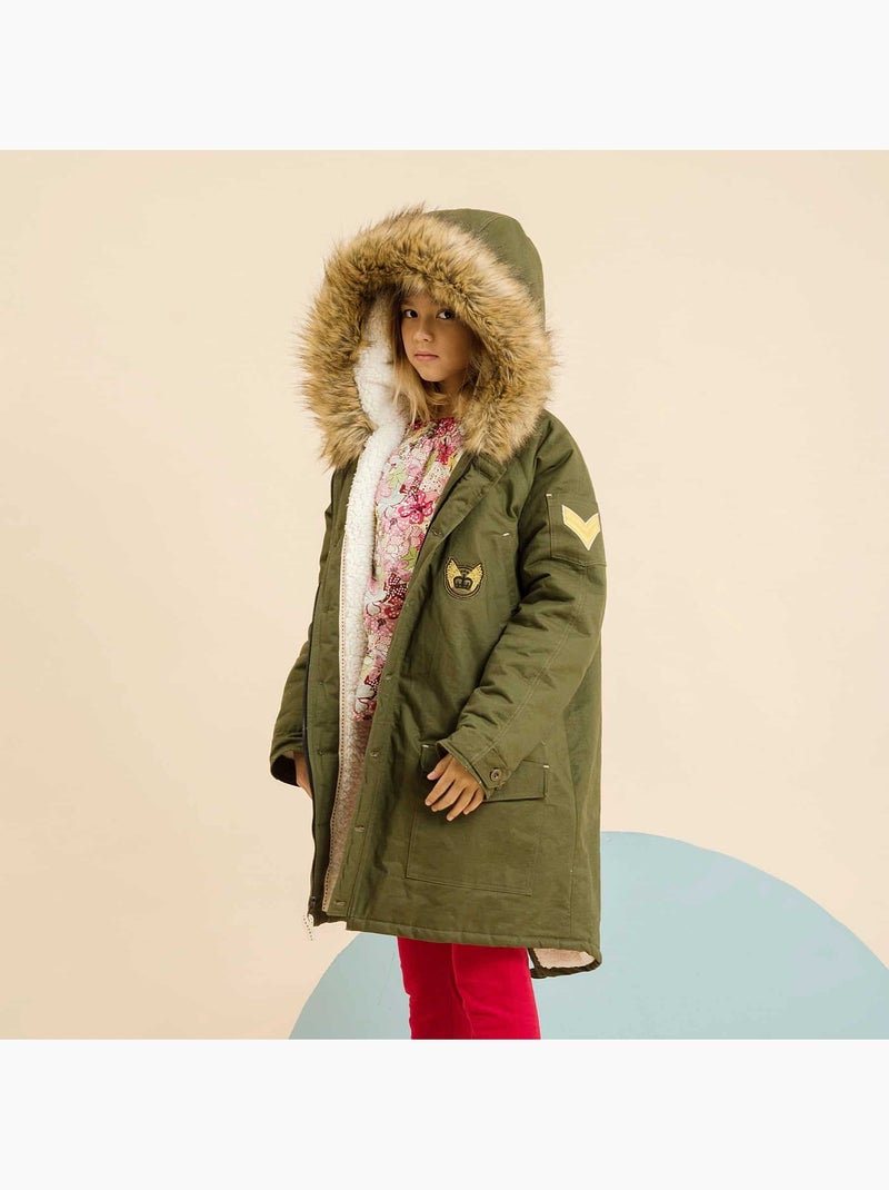 Parka Femme  Longue à Capuche  XS-XL  ROCK & PEACE - La Faute à Voltaire Kaki - Kiabi
