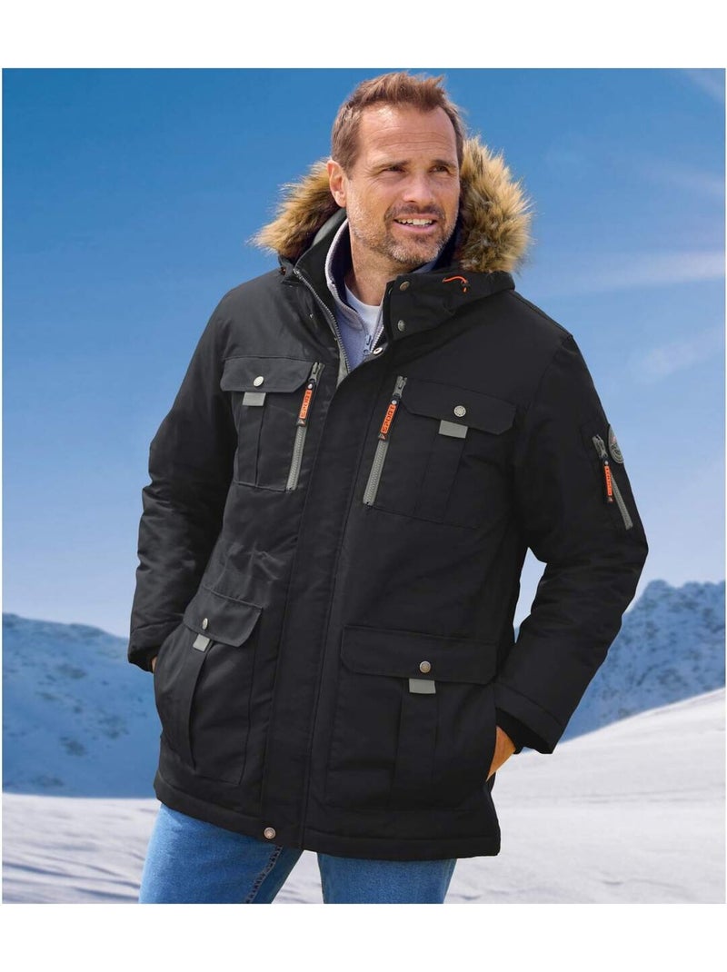 Parka Grand Froid à Capuche  - ATLAS FOR MEN Noir - Kiabi