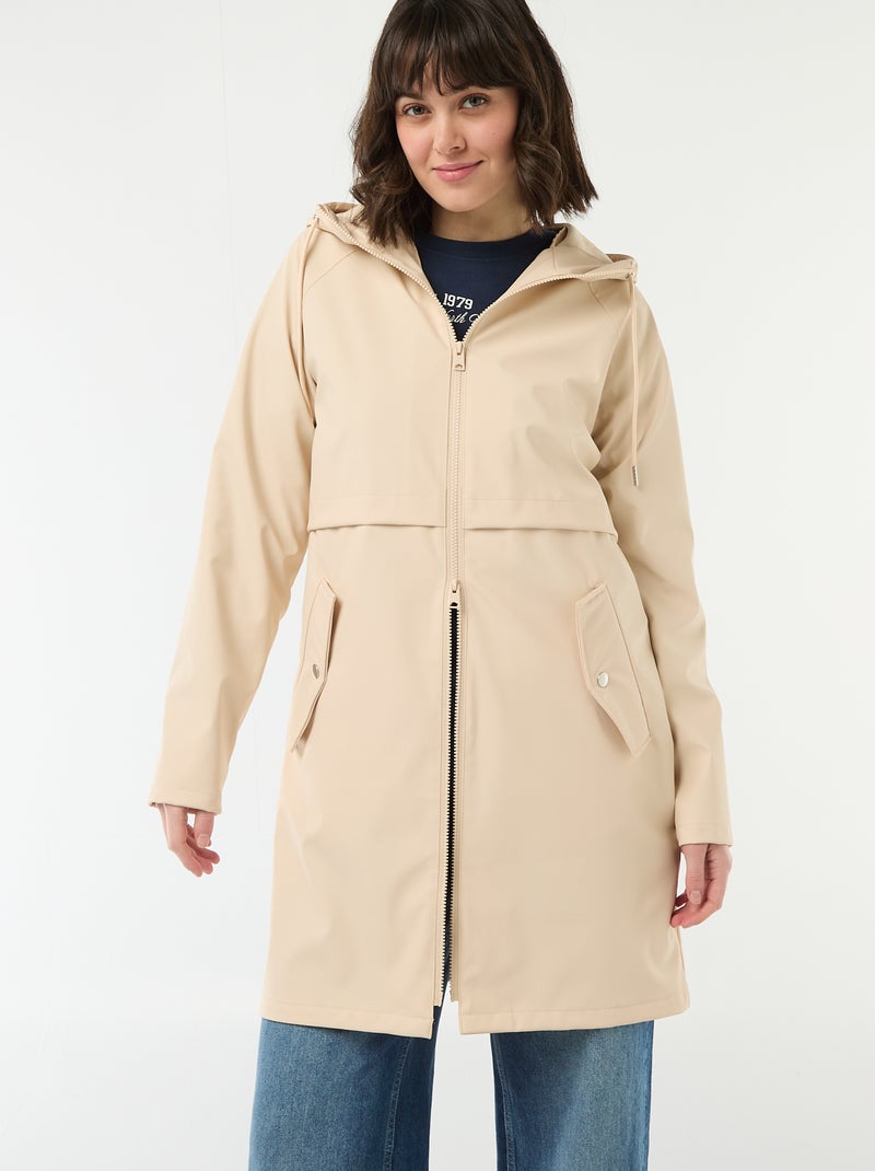 Parka gummy à capuche Beige - Kiabi