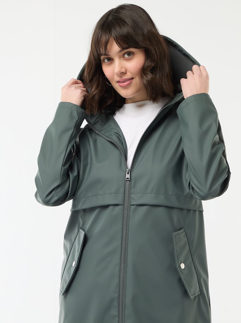 Parka gummy à capuche Kaki - Kiabi