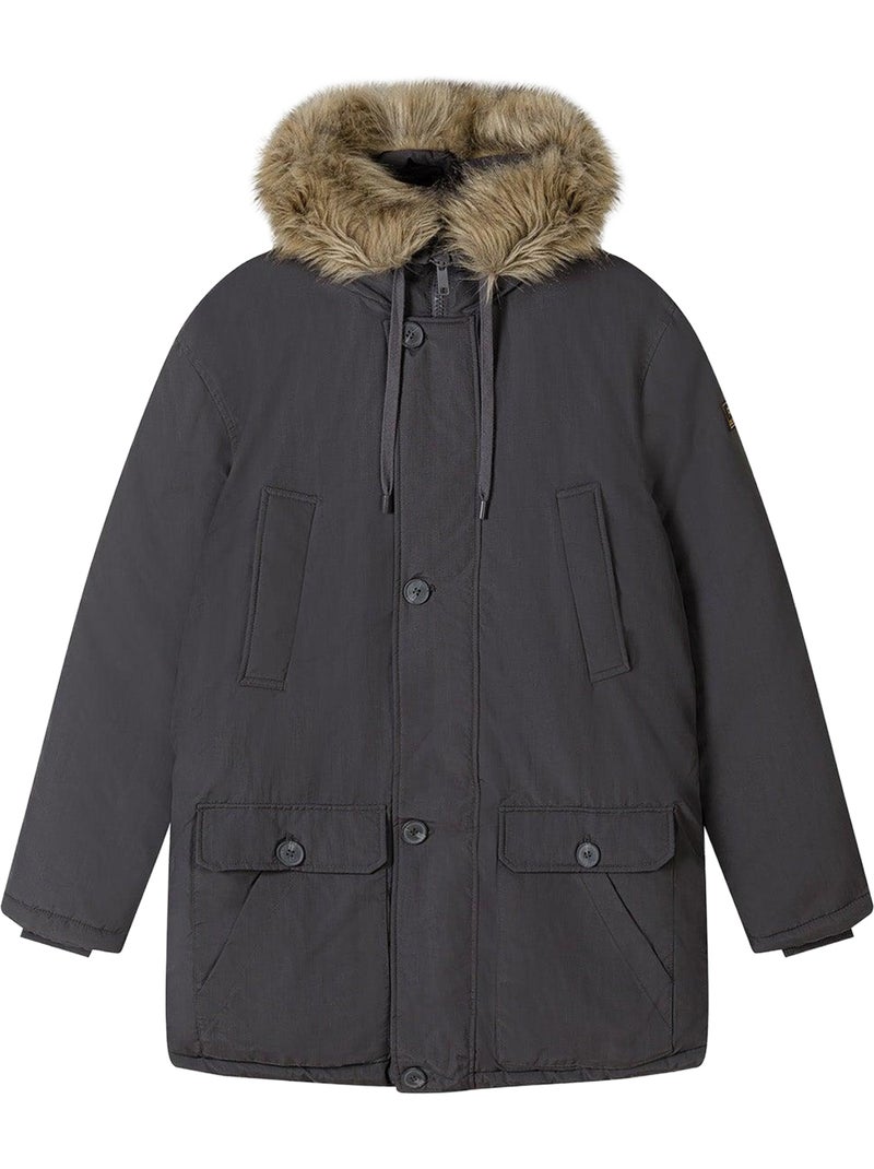 Parka hiver motif/style uni - minoti Gris - Kiabi