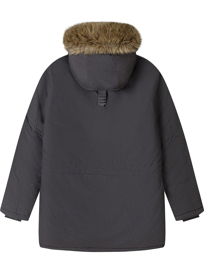Parka hiver motif/style uni - minoti Gris - Kiabi
