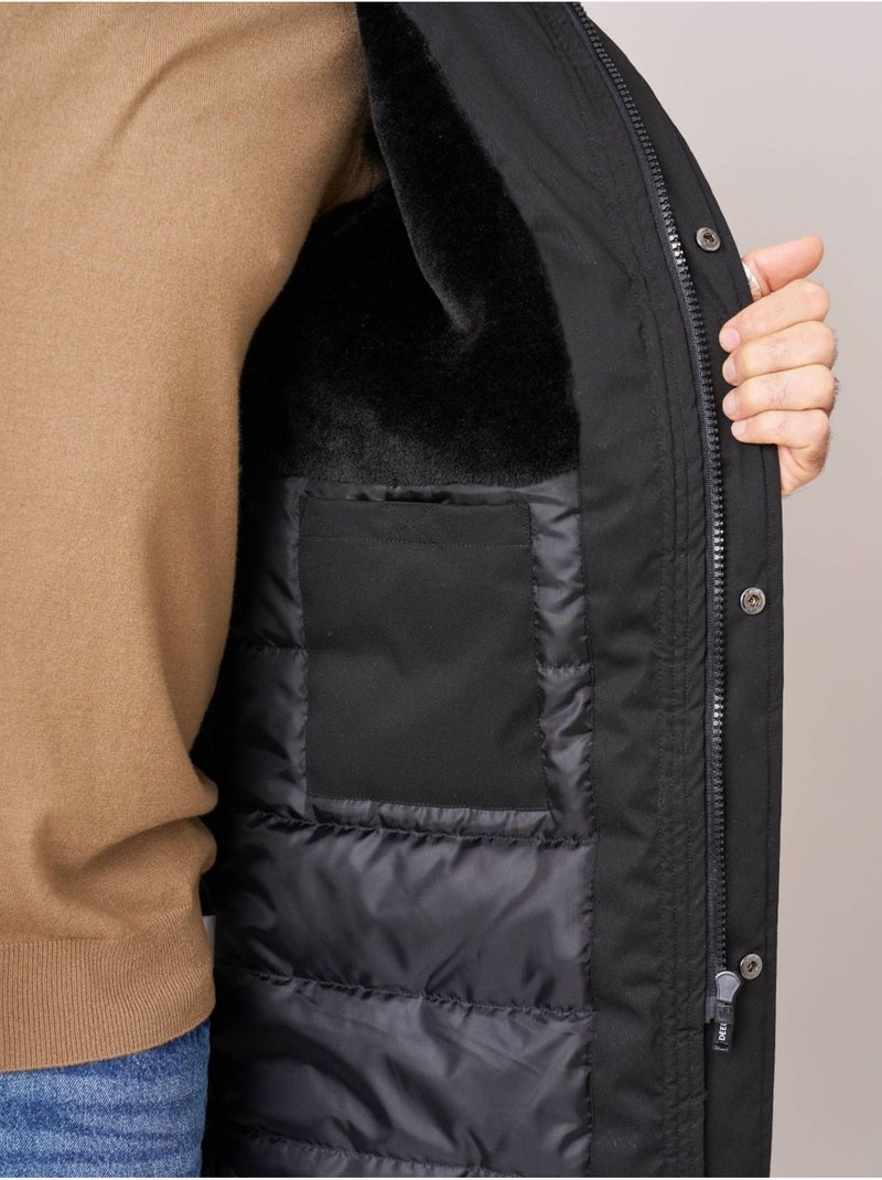Parka homme avec capuche fixe  'deeluxe' Noir - Kiabi