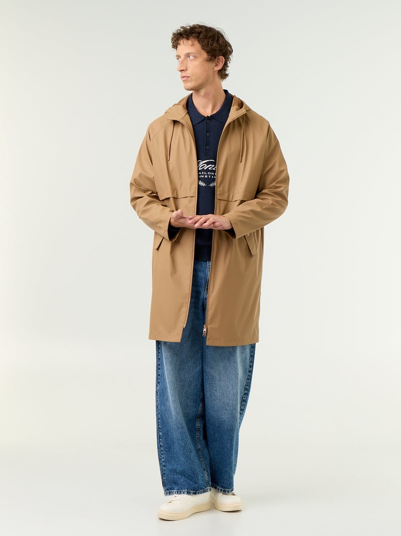 Parka imperméable longue Beige - Kiabi