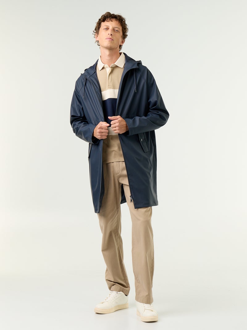 Parka imperméable longue Bleu - Kiabi