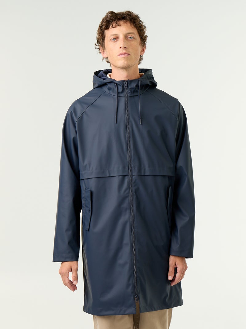 Parka imperméable longue Bleu - Kiabi
