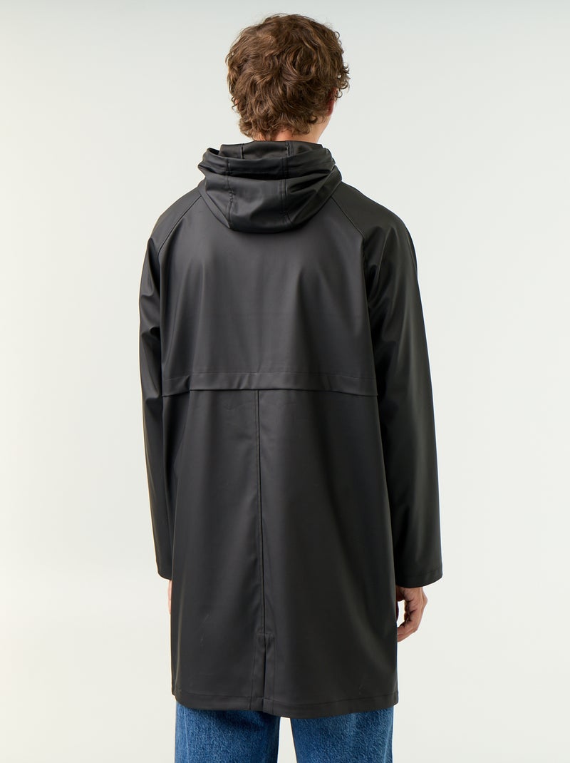 Parka imperméable longue Noir - Kiabi