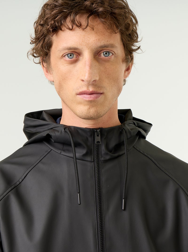 Parka imperméable longue Noir - Kiabi