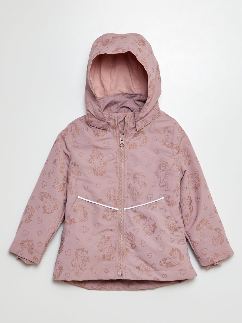 Parka imprimé et pailleté 'licorne' ROSE - Kiabi