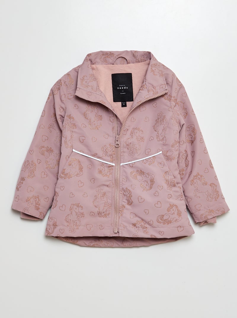 Parka imprimé et pailleté 'licorne' ROSE - Kiabi