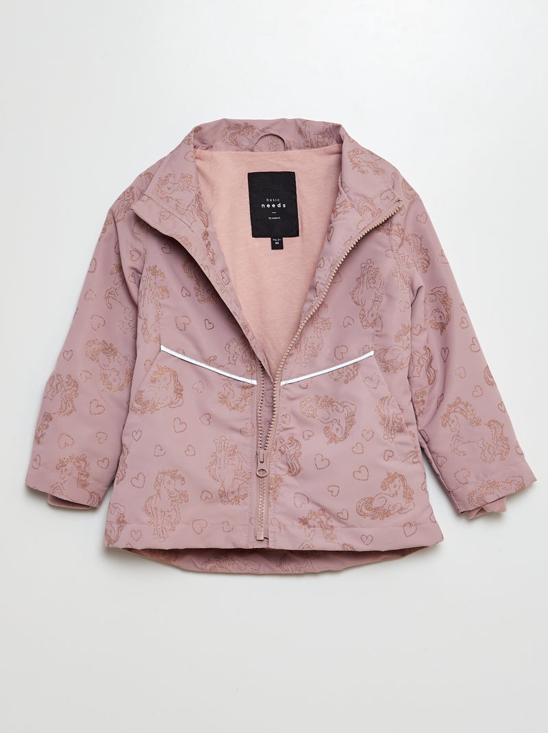 Parka imprimé et pailleté 'licorne' ROSE - Kiabi