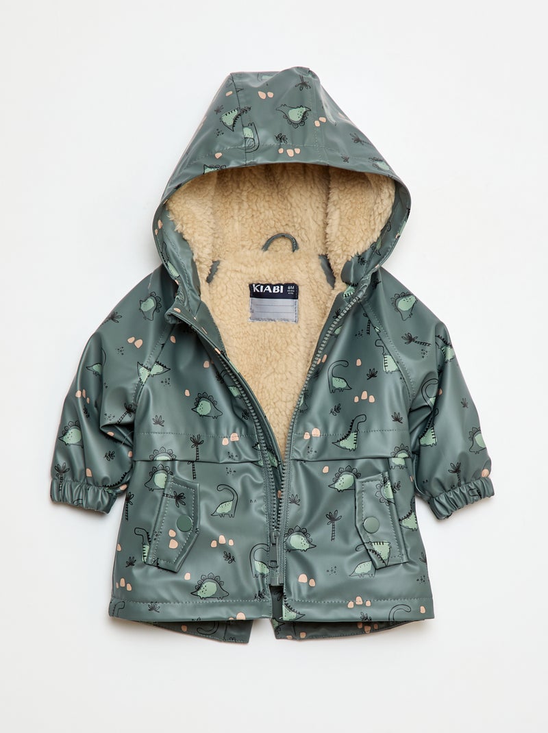 Parka intérieur effet moutonné Vert - Kiabi