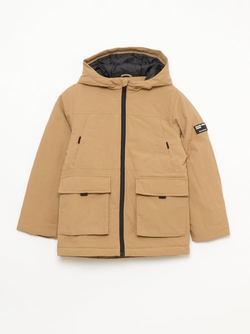 Parka légère à capuche avec 2 poches soufflées à rabat - Kiabi