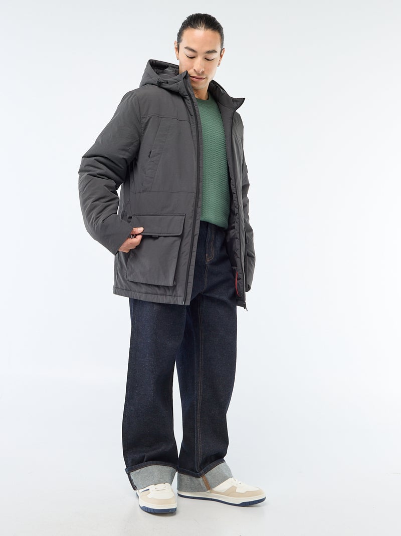 Parka légère à capuche déparlent Noir - Kiabi