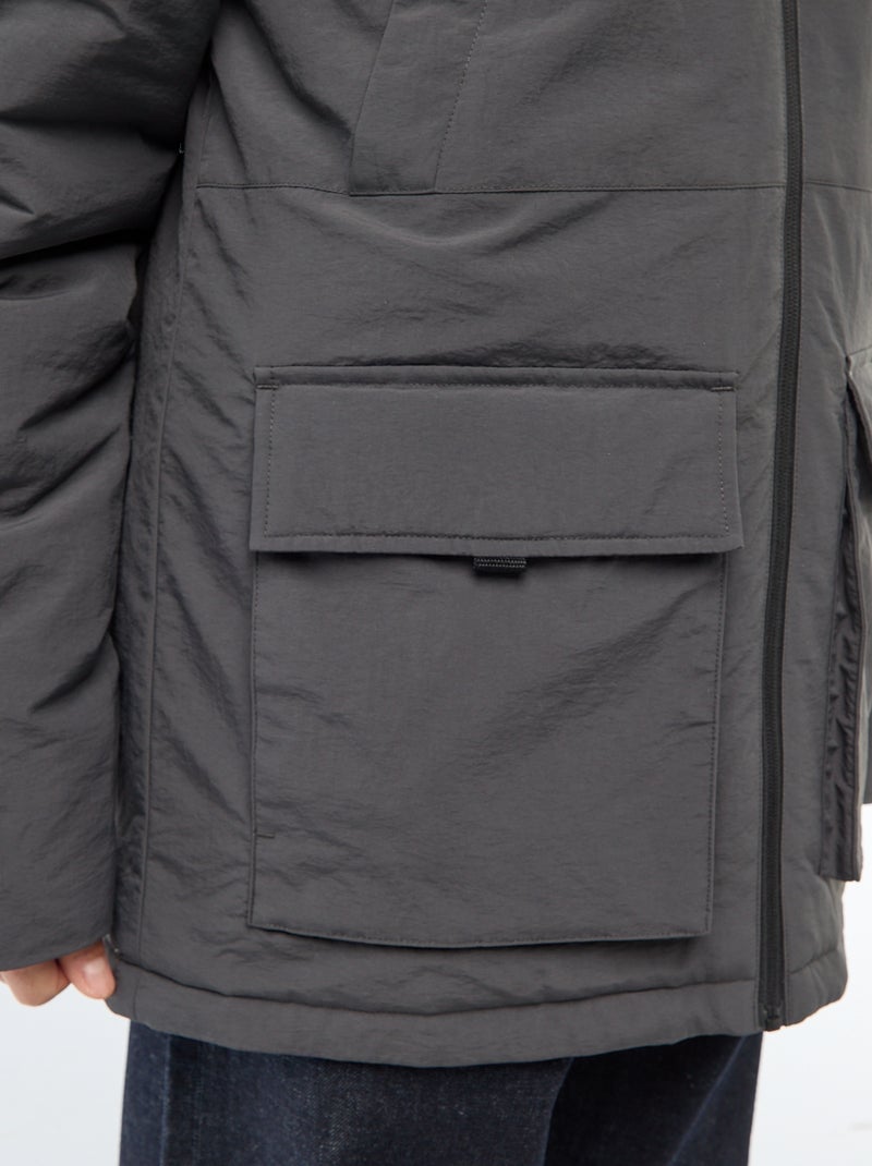 Parka légère à capuche déparlent Noir - Kiabi