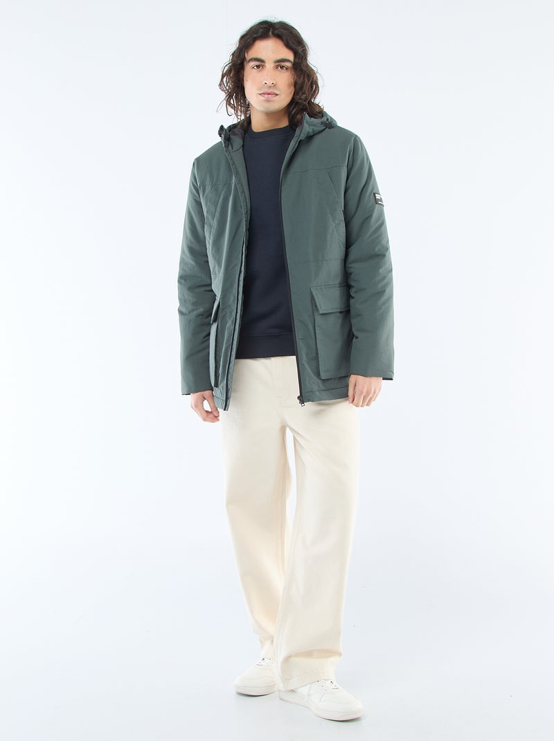 Parka légère à capuche déparlent Vert - Kiabi