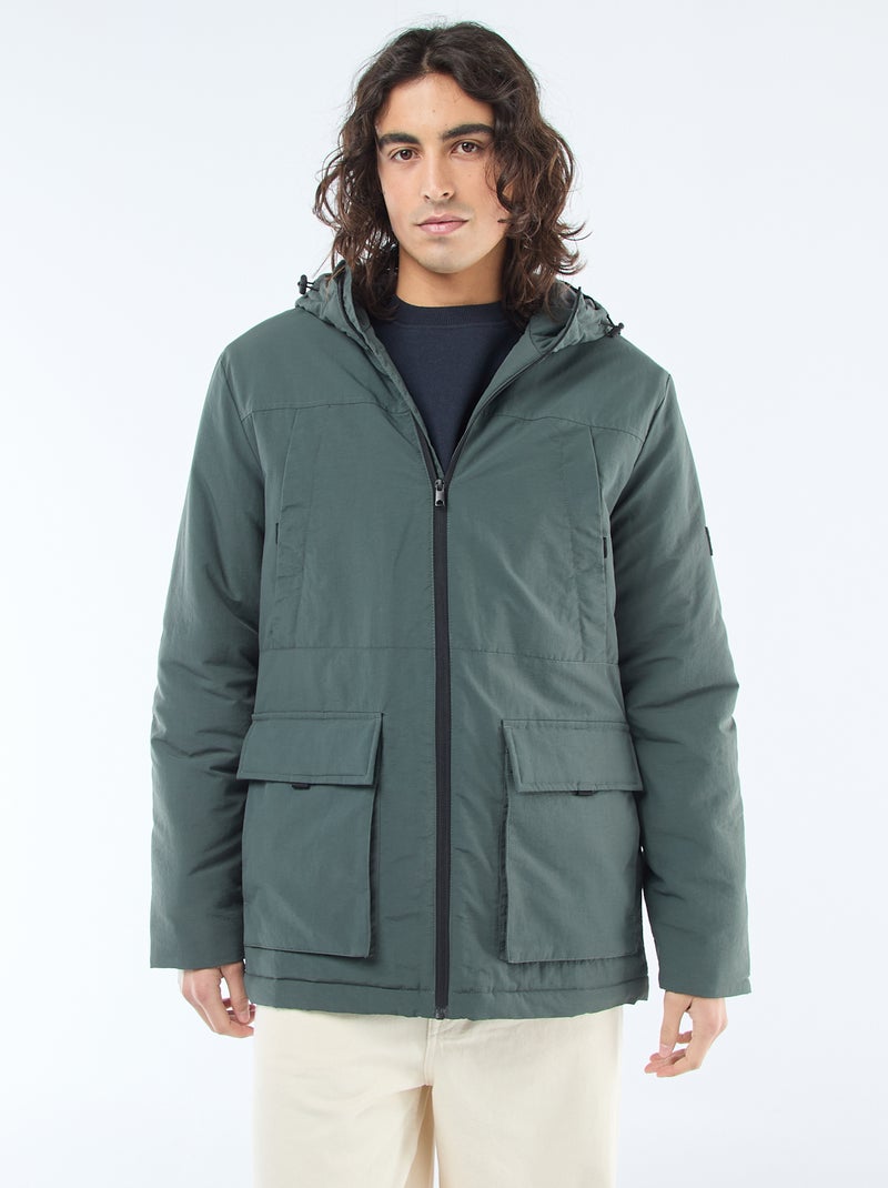 Parka légère à capuche déparlent Vert - Kiabi