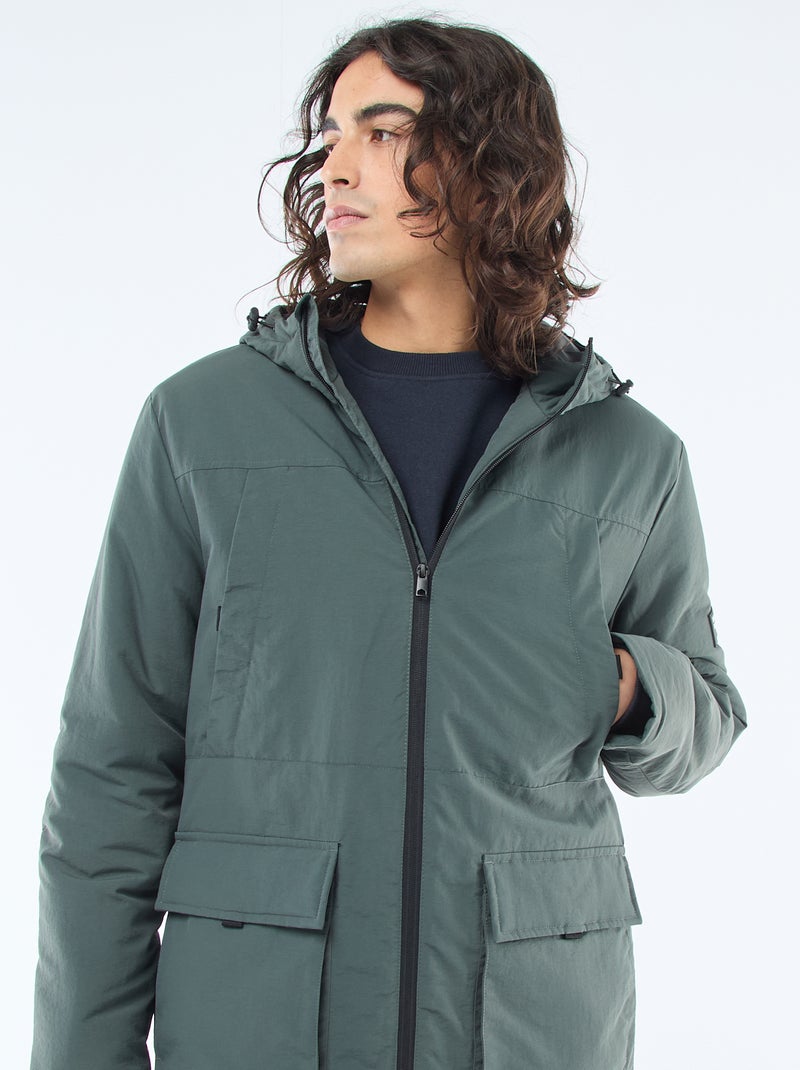 Parka légère à capuche déparlent Vert - Kiabi