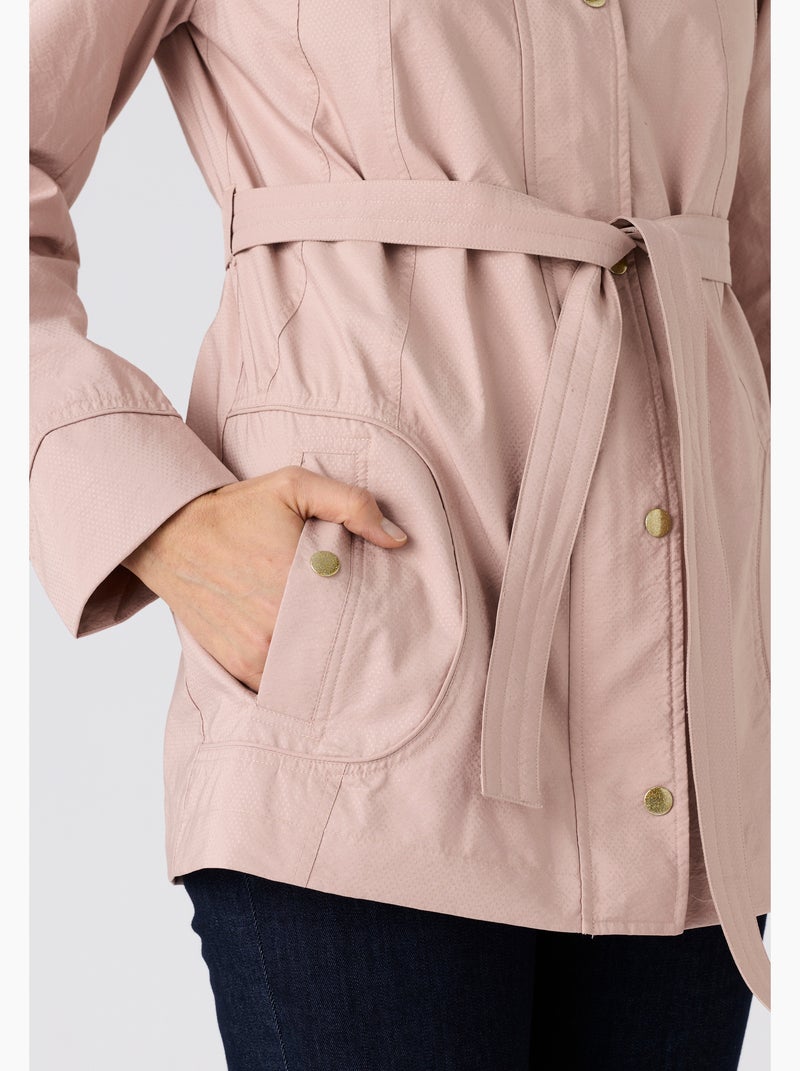 Parka légère tissu texturé satiné - Damart Rose - Kiabi