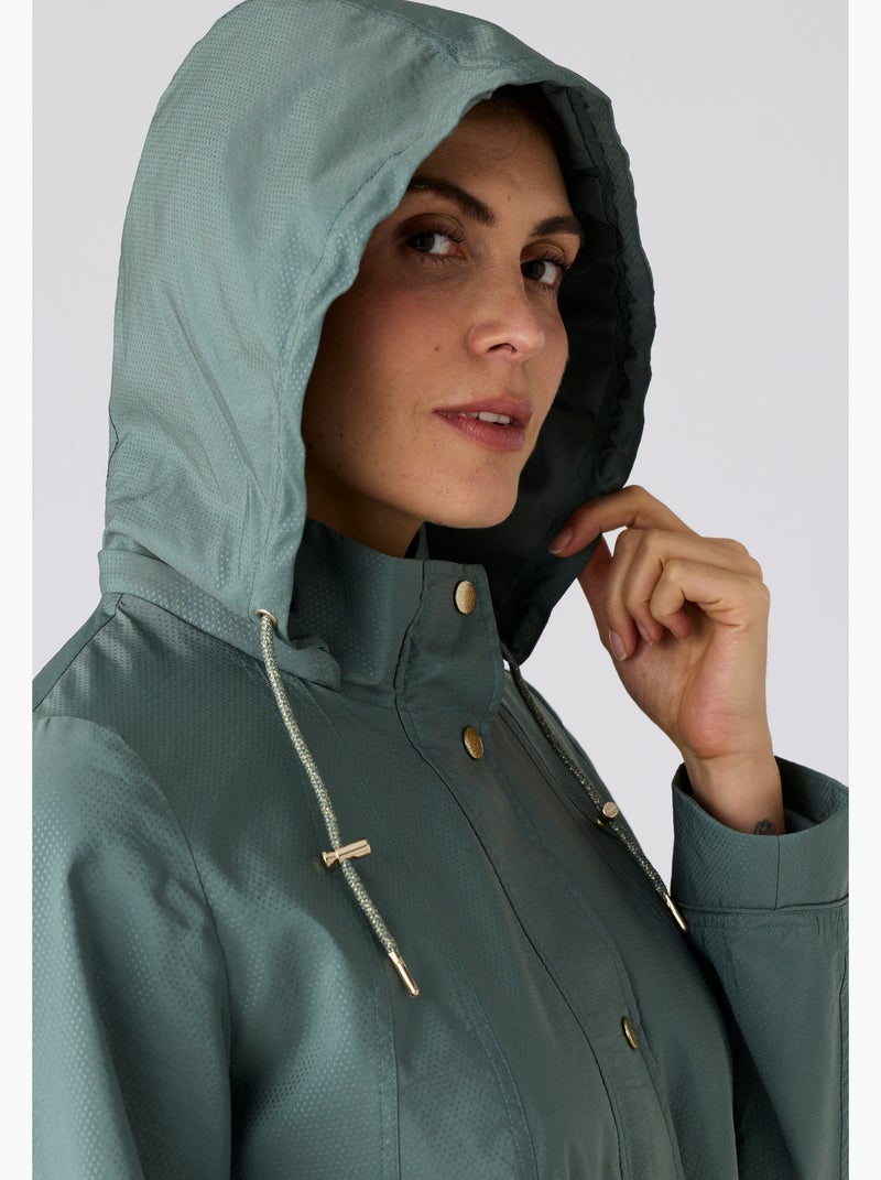 Parka légère tissu texturé satiné - Damart Vert - Kiabi