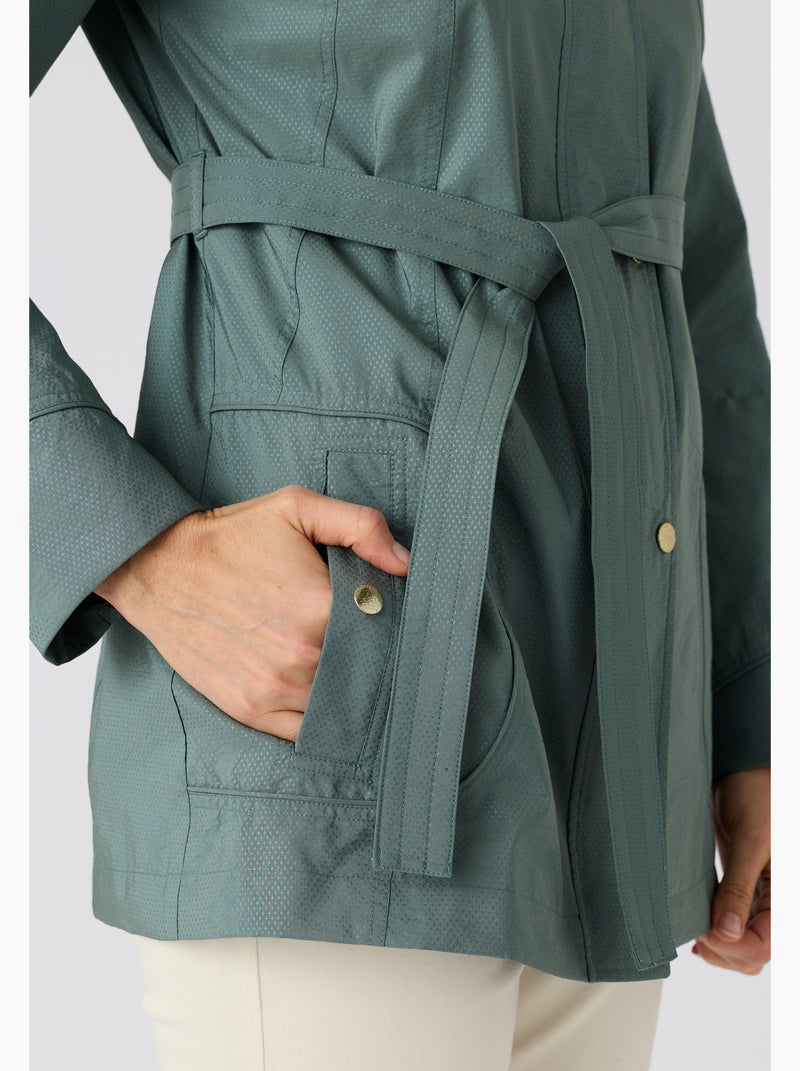 Parka légère tissu texturé satiné - Damart Vert - Kiabi