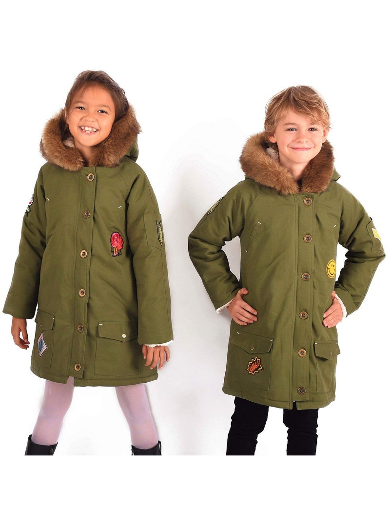 Parka Longue  à Capuche - Modèle Mixte  ROCK & PEACE - La Faute à Voltaire Kaki - Kiabi