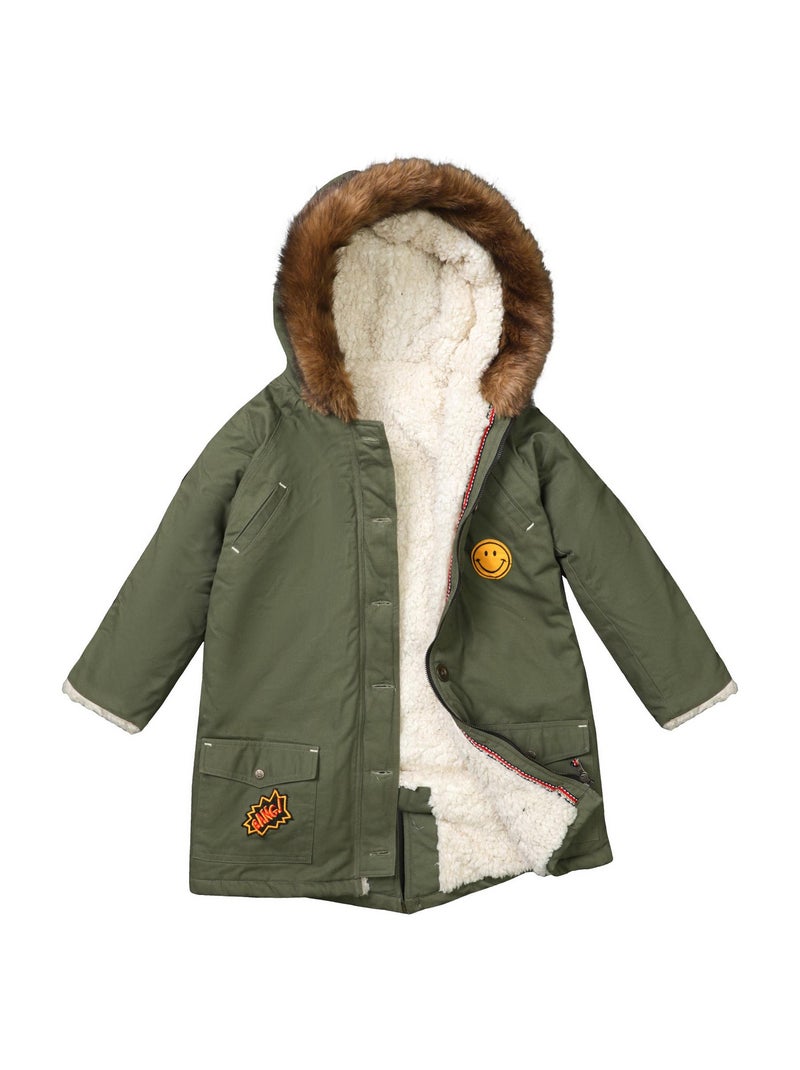 Parka Longue  à Capuche - Modèle Mixte  ROCK & PEACE - La Faute à Voltaire Kaki - Kiabi
