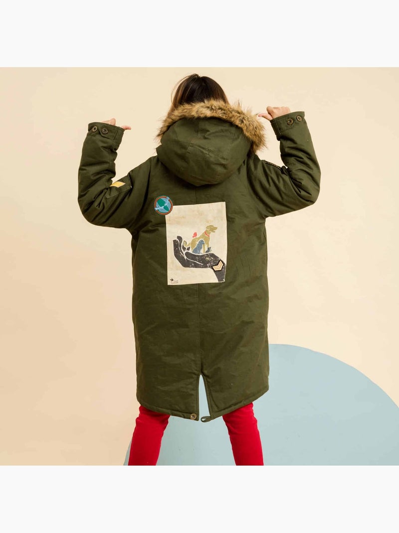 Parka Longue à Capuche    12-20 ans  ROCK & PEACE - La Faute à Voltaire Kaki - Kiabi