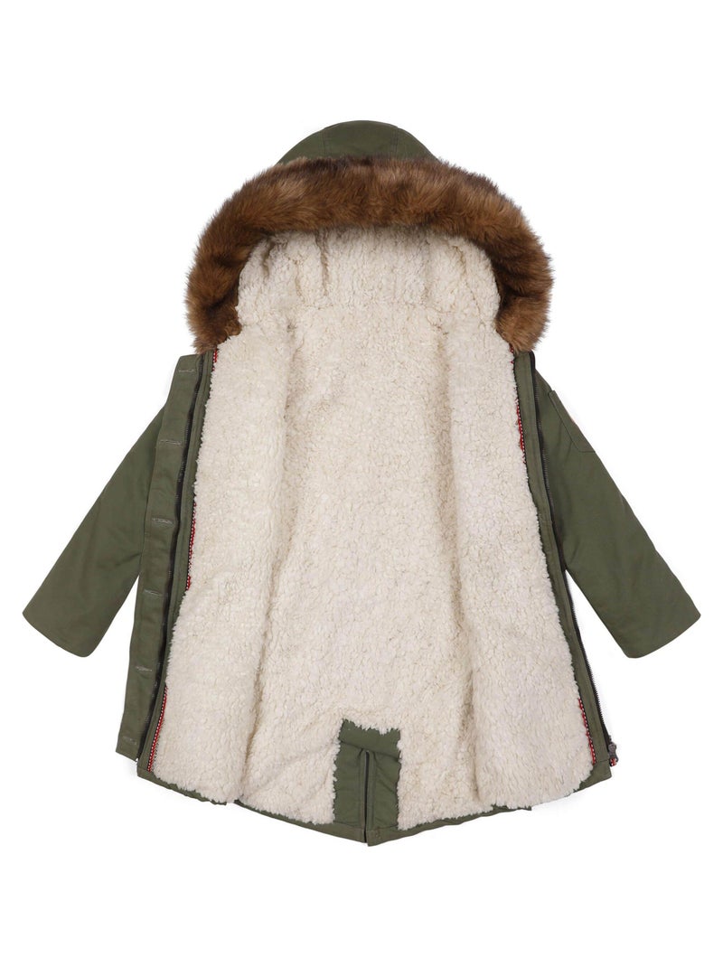 Parka Longue à Capuche    12-20 ans  ROCK & PEACE - La Faute à Voltaire Kaki - Kiabi