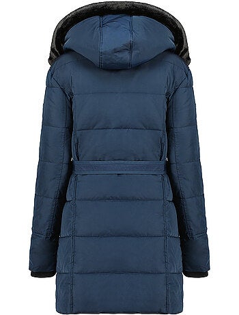 Parka longue à capuche amovible fausse fourrure bettineak – canadian peak