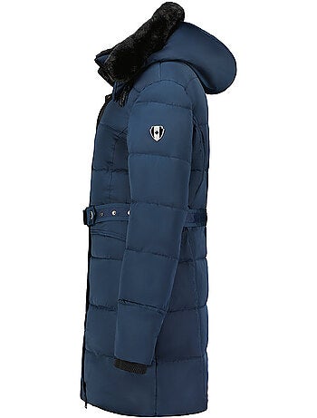 Parka longue à capuche amovible fausse fourrure bettineak – canadian peak