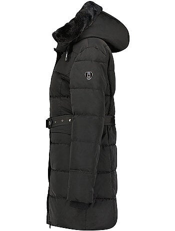 Parka longue à capuche amovible fausse fourrure bettineak – canadian peak