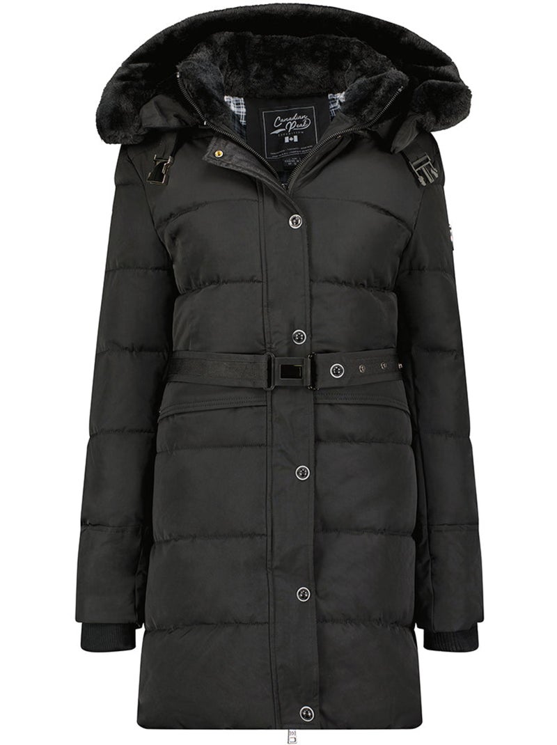 Parka longue à capuche amovible fausse fourrure bettineak – canadian peak Noir - Kiabi