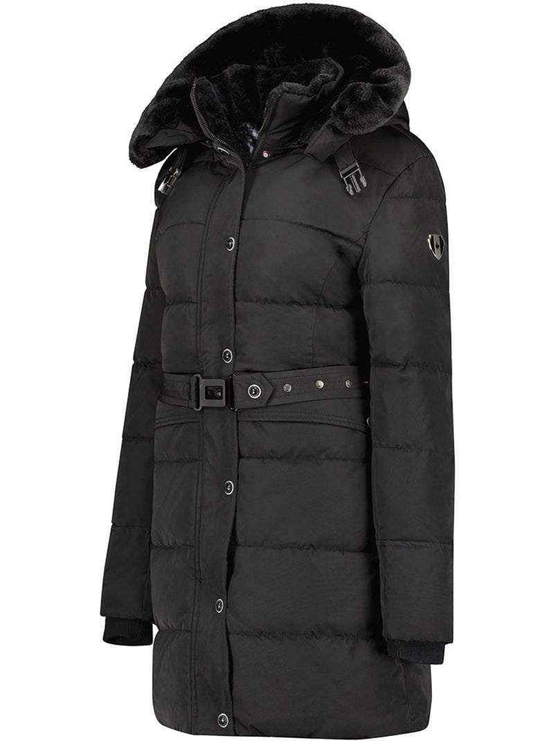 Parka longue à capuche amovible fausse fourrure bettineak – canadian peak Noir - Kiabi