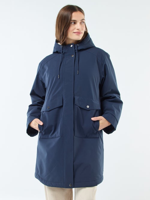 Parka longue à capuche doublure effet moutonné - Kiabi