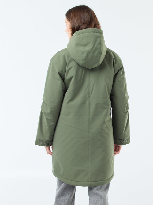Parka longue à capuche doublure effet moutonné - Kiabi