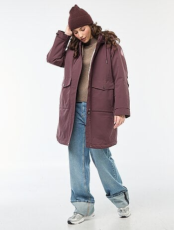 Parka longue à capuche doublure effet moutonné