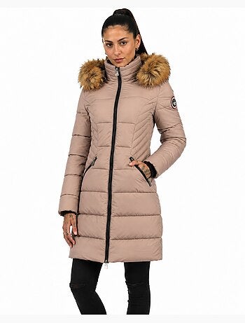 Parka longue à capuche fausse fourrure akapeak – canadian peak