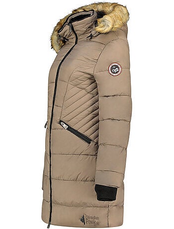 Parka longue à capuche fausse fourrure akapeak – canadian peak