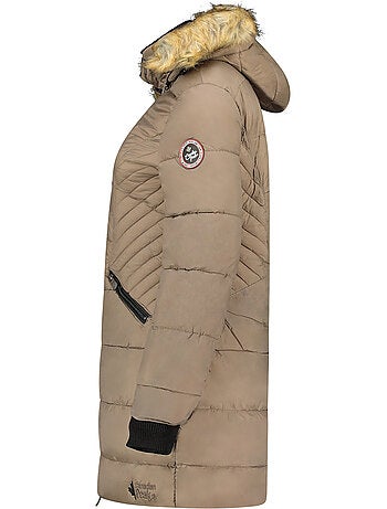 Parka longue à capuche fausse fourrure akapeak – canadian peak