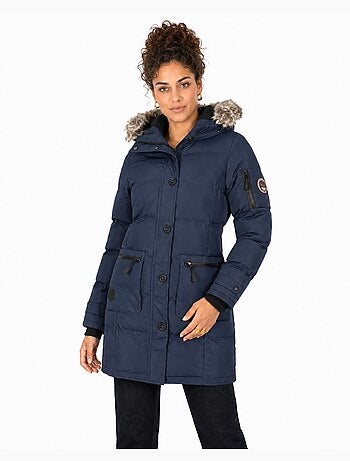 Parka longue à capuche fausse fourrure axelus – canadian peak