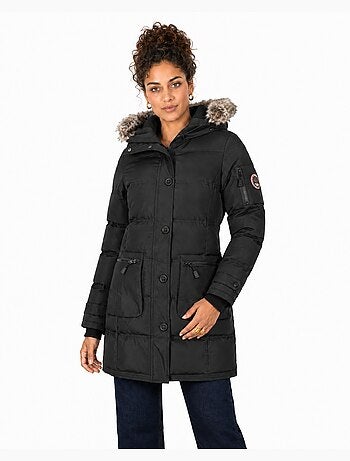 Parka longue à capuche fausse fourrure axelus – canadian peak