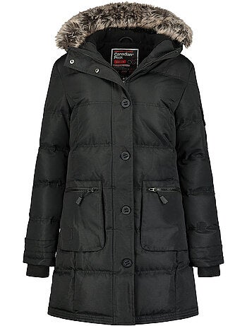 Parka longue à capuche fausse fourrure axelus – canadian peak