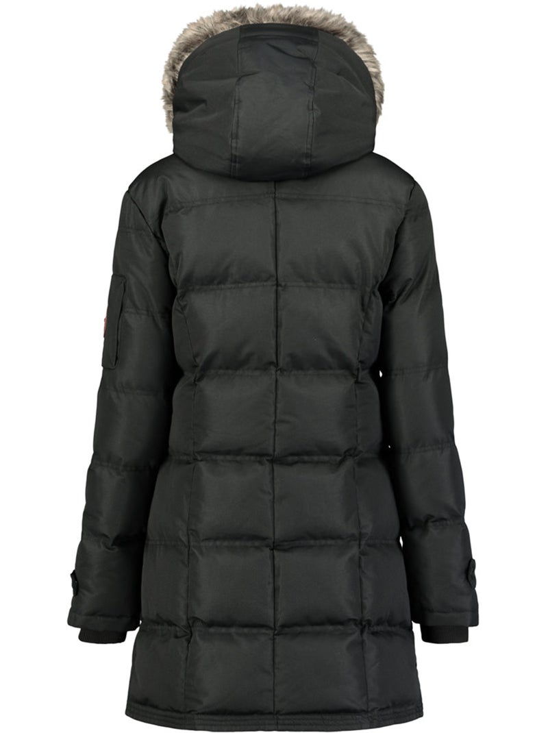 Parka longue à capuche fausse fourrure axelus – canadian peak Noir - Kiabi