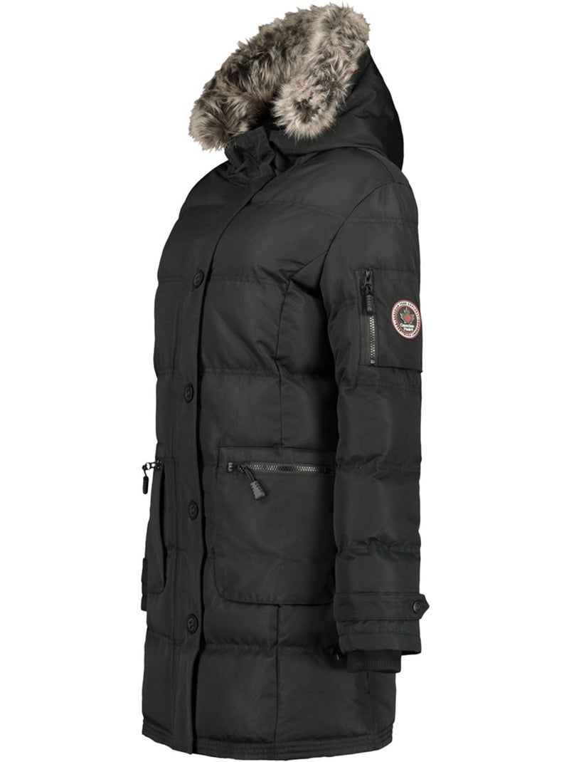 Parka longue à capuche fausse fourrure axelus – canadian peak Noir - Kiabi
