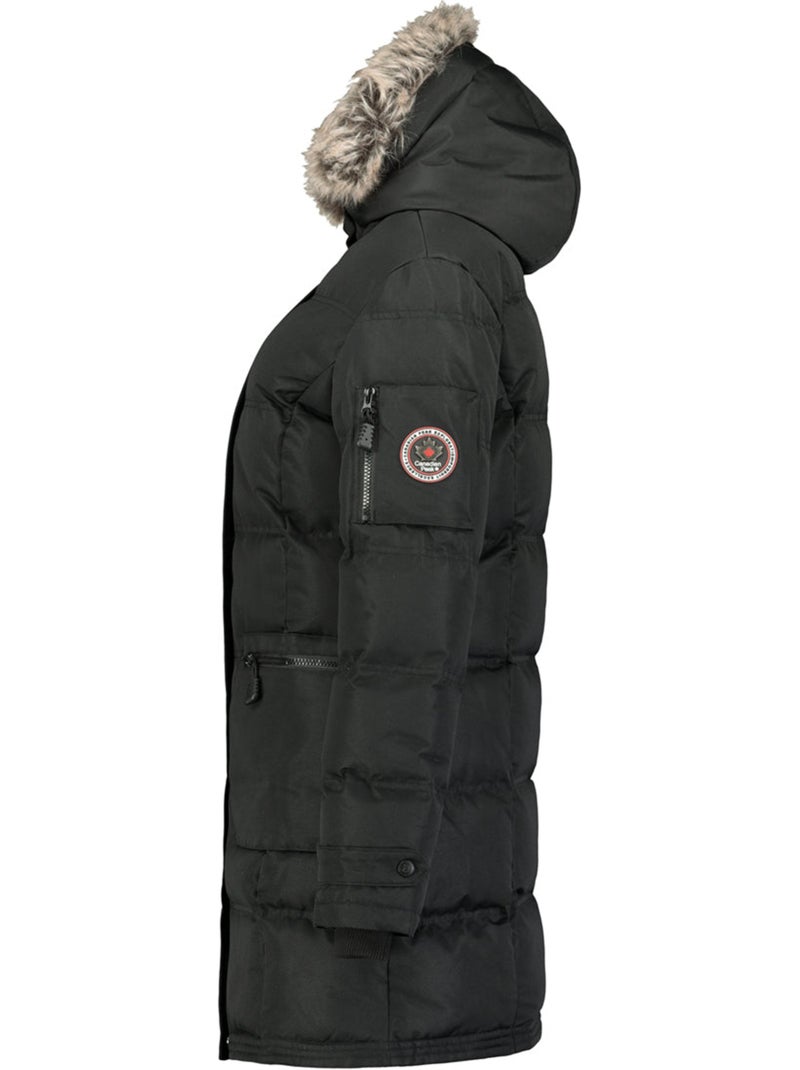 Parka longue à capuche fausse fourrure axelus – canadian peak Noir - Kiabi