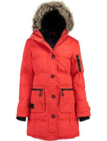Parka longue à capuche fausse fourrure axelus – canadian peak