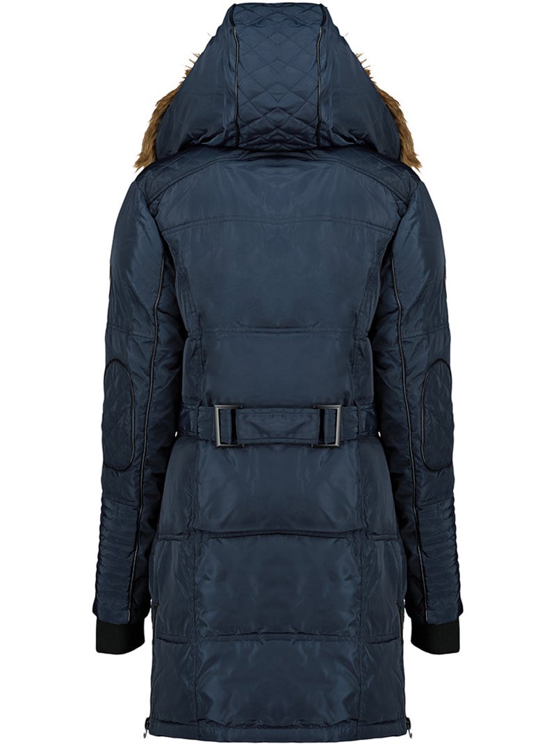 Parka longue à capuche fausse fourrure beauty – canadian peak Bleu marine - Kiabi