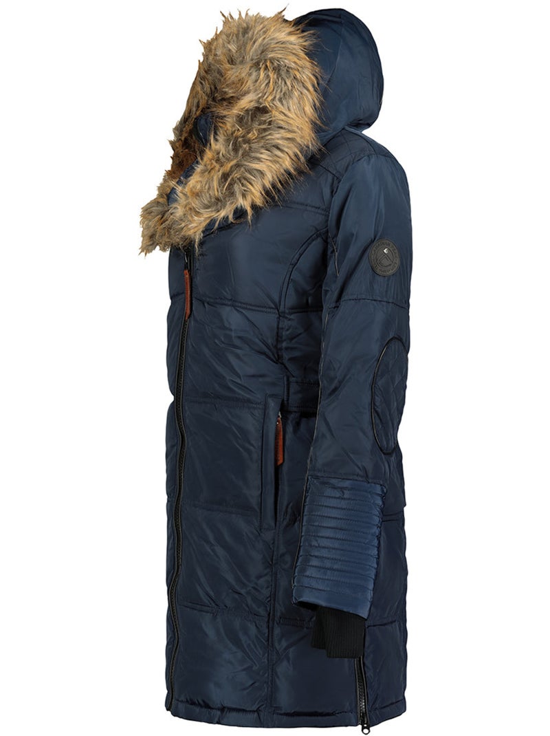 Parka longue à capuche fausse fourrure beauty – canadian peak Bleu marine - Kiabi