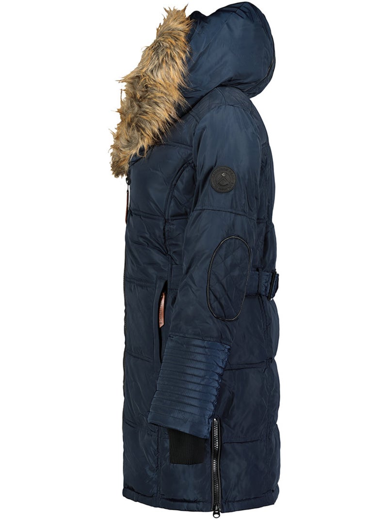 Parka longue à capuche fausse fourrure beauty – canadian peak Bleu marine - Kiabi